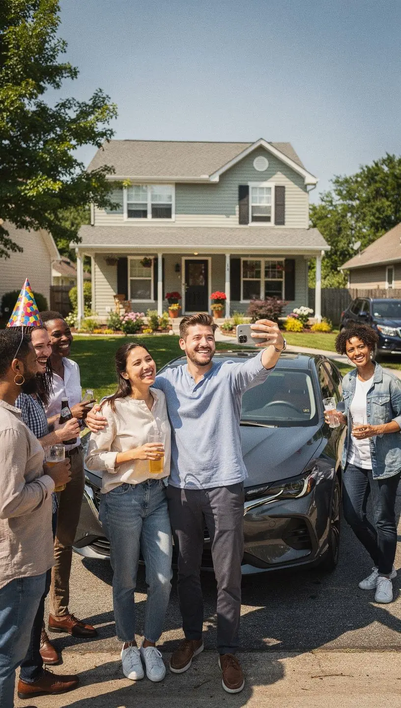Автомобиль на фоне дороги с ярким небом, символизирующий защиту водителей и страхование.